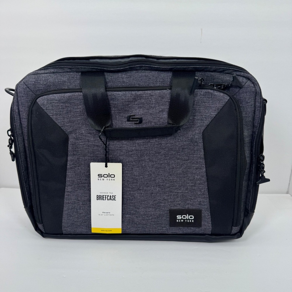 Solo New York‎ Voyage TSA Briefcase Unisex 15.6" Grey Black Laptop Bag